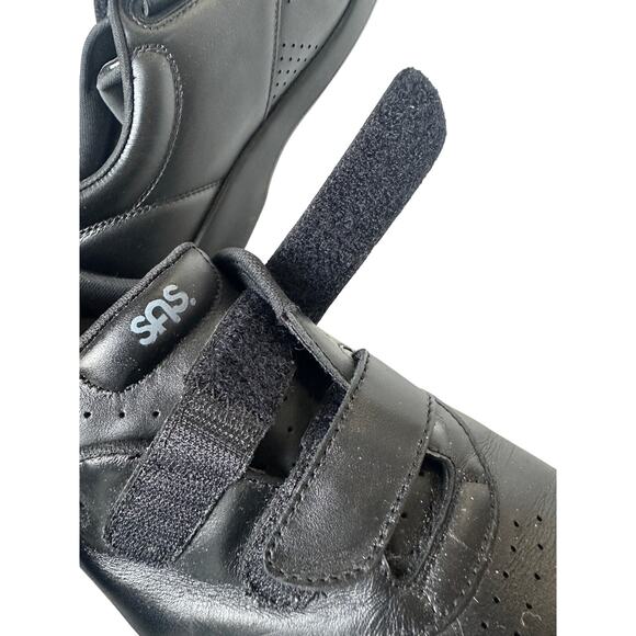 SAS Size 9.5 Black Me Too Walking Leather Comfort Walking Sneaker Work Shoe - Picture 5 of 14